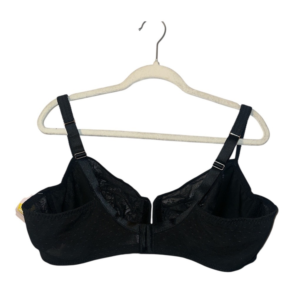 Auden Black Lace Unlined Comfort Wire Balconette Bra, 44D - Picture 4 of 6